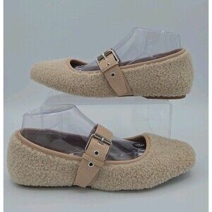 Dolce Vita Mellie Fuzzy Flat Mary Jane Loafers Womens Size 9 EUC